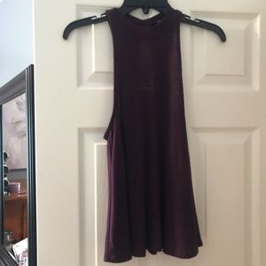 High neck tank top burgundy